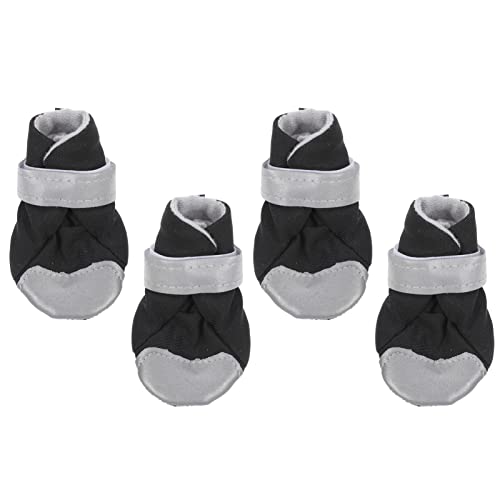 Happyyami 4 Stück Haustierschuhe Hund Winter Schneeschuhe Hundepfoten Decken hundeschuhe Paws pfotenschutz Hundeschutzschuhe Atmungsaktive Schuhe für Haustiere Black von Happyyami