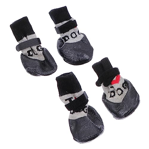 Happyyami 4 Stück Haustierschuhe Hundeschuhe Haustierstiefel Welpenstiefel Haustierbedarf Haustier Socke Pfotenschützer Für Haustiere Leckerlis Für Hunde Welpensocken Plastik Black Happyyami 4 Stück Haustierschuhe Hundeschuhe Haustierstiefel Welpenstiefel Haustierbedarf Haustier Socke Pfotenschützer Für Haustiere Leckerlis Für Hunde Welpensocken Plastik Black von Happyyami