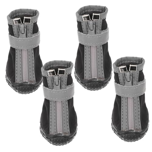 Happyyami 4 Stück Haustierschuhe Vlies Zwinger Stiefeletten Auto Hund Schutz Sohle, Einzig, Alleinig Schuhe Für Katzen Welpenschuhe Welpenstiefel Katzenschuhe Black Stoff Happyyami 4 Stück Haustierschuhe Vlies Zwinger Stiefeletten Auto Hund Schutz Sohle, Einzig, Alleinig Schuhe Für Katzen Welpenschuhe Welpenstiefel Katzenschuhe Black Stoff von Happyyami
