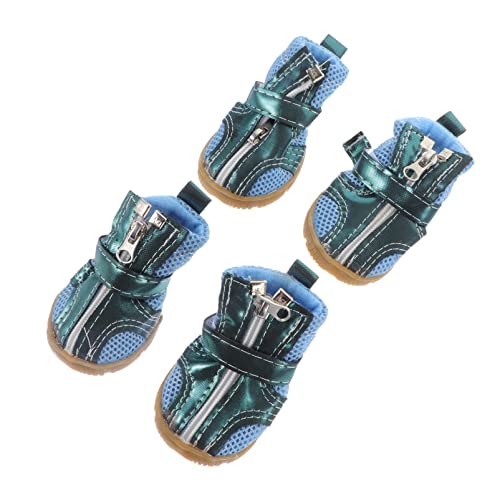 Happyyami 4 Stück Haustierschuhe hundeschuhe hundekleidung Dog Shoes Dog Clothes Katzenschuhe für den Winter Sommerschuhe für Hunde Pfotenschutz für Haustiere Hund füße Schutz Pu Blue Happyyami 4 Stück Haustierschuhe hundeschuhe hundekleidung Dog Shoes Dog Clothes Katzenschuhe für den Winter Sommerschuhe für Hunde Pfotenschutz für Haustiere Hund füße Schutz Pu Blue von Happyyami