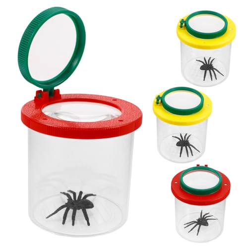 Happyyami 4 Stück Insektenbeobachter Für Kinder Outdoor Spielzeug Kinderspielzeug Kinderspielzeug Beobachtungsglas Lebewesen Insektenkäfig Fangbehälter Cricketkäfig von Happyyami