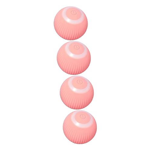 Happyyami 4 Stück Intelligenter Katzen-Teaser-Ball Sportspielzeug Interaktives Katzenspielzeug für Wohnungskatzen Spielzeuge Katze intelligenter Ball Kätzchen Spielzeug Rosa von Happyyami