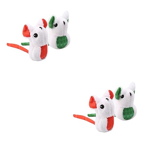 Happyyami 4 Stück Katzen-Maus-Spielzeug Plüschtier Hündchenspielzeug Flauschige Kuscheltiere Spielzeuge Plüsch Maus Spielzeug Katze Plüschmaus Spielzeug Modellieren Slee von Happyyami