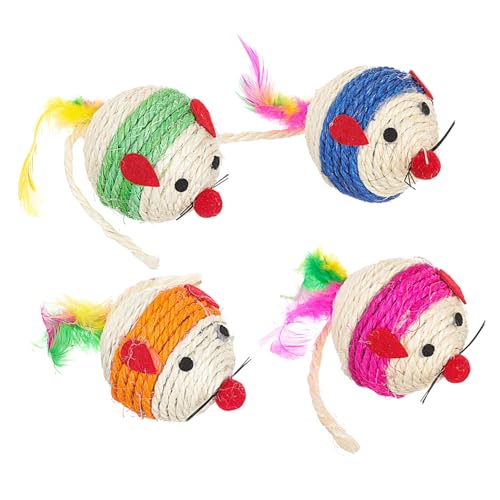 Happyyami 4 Stück Katzenbedarf Katzenspielzeugball Kratzfestes Spielzeug Katze Kauen Neckendes Spielzeug Für Katze Sportzubehör Katzenmäuse Haustier Kauspielzeug Sisalkugel Katzenpfote Happyyami 4 Stück Katzenbedarf Katzenspielzeugball Kratzfestes Spielzeug Katze Kauen Neckendes Spielzeug Für Katze Sportzubehör Katzenmäuse Haustier Kauspielzeug Sisalkugel Katzenpfote von Happyyami