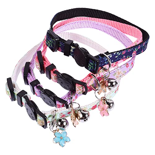 Happyyami 4 Stück Katzenhalsband für Katzenhalsbänder Sicherheitshalsbänder Katzenmarke tierische bescherung Kitten Haustierhalsband Haustierkette Nylon von Happyyami