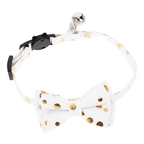 Happyyami 4 Stück Katzenhalsband Halsband für Hunde kleines Welpenhalsband Ornament waschbares Haustierhalsband Abnehmbarer Bowknot-Kragen Leopardenmuster schmücken Zubehör von Happyyami