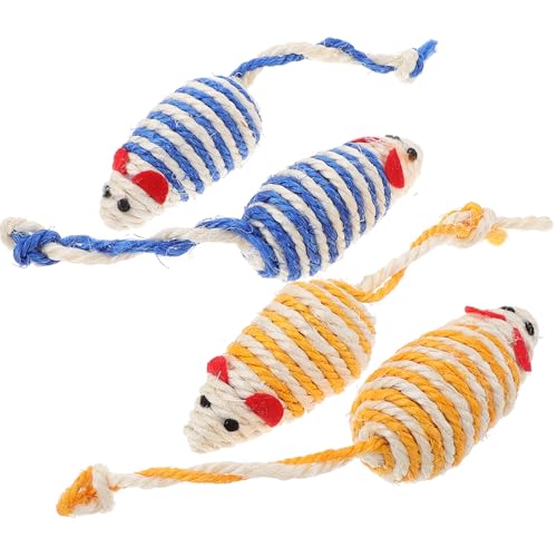 Happyyami 4stücke Sisal Spielzeug Für Katzen Interaktive Katzenspielzeuge Für Drinnen Weiche Plüschmaus Mit Katzenminze Für Kitten-Training Und Spielvergnügen Happyyami 4stücke Sisal Spielzeug Für Katzen Interaktive Katzenspielzeuge Für Drinnen Weiche Plüschmaus Mit Katzenminze Für Kitten-Training Und Spielvergnügen von Happyyami
