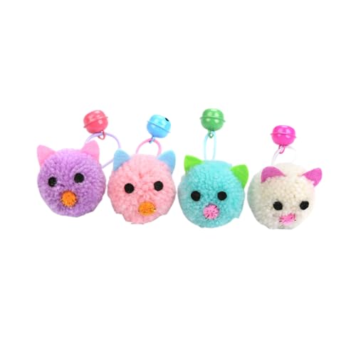 Happyyami 4stücke Lustige Katzen Plüschmaus Spielzeuge Mit Glocken Für Interaktives Spielen Bunte Farben Kauspielzeug Für Katzen Fördert Bewegung Und Beschäftigung von Happyyami