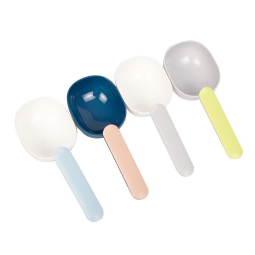 Happyyami Lebensmittelschaufel mit Ergonomischem Griff Hundefutterlöffel Katzenfutterschaufel Heimtierbedarf 4 Stück Zufällige Farben von Happyyami