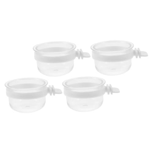 Happyyami 4stücke Kunststoff Vogel Futterbecher Für Käfige Abnehmbarer Futter Und Wassernapf Für Papageien Wellensittiche Kanarienvögel Einfache Montage Reinigung Für Tierhaltung von Happyyami