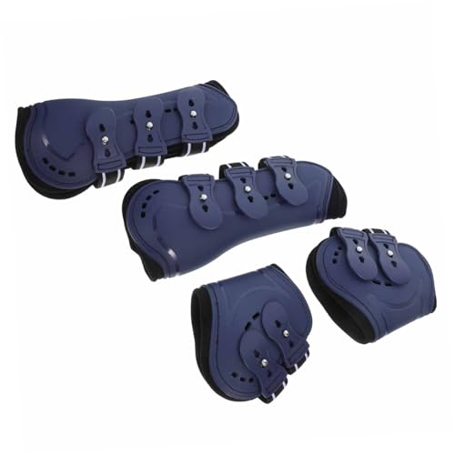 Happyyami Beinstützstiefel Für Pferde Robustes Pu-Material Trainingsausrüstung Für Pferde Pferdeausrüstung Für Rassen von Happyyami