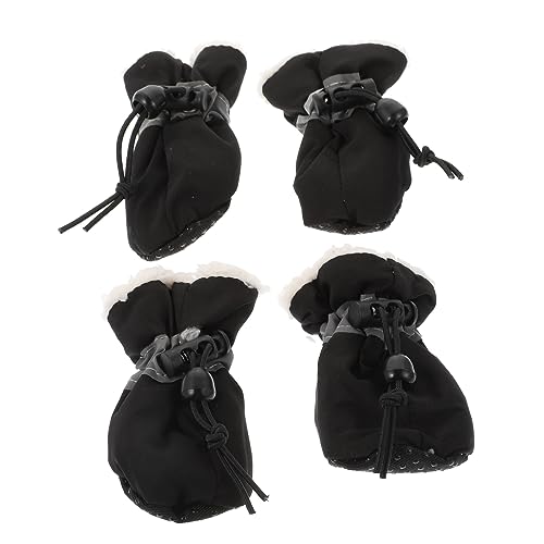 Happyyami 4 Stück Schuhüberzüge Für Haustiere Stiefeletten Hundeschuhe Für Kleine Hunde Hundestiefel Pfotenschutz rutschfeste Hundeschuhe Hundestiefel Für Kaltes Wetter Für Hunde Samt Black Happyyami 4 Stück Schuhüberzüge Für Haustiere Stiefeletten Hundeschuhe Für Kleine Hunde Hundestiefel Pfotenschutz rutschfeste Hundeschuhe Hundestiefel Für Kaltes Wetter Für Hunde Samt Black von Happyyami