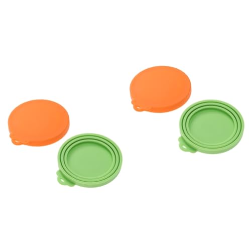 Happyyami 4 Stück Silikon kann abdecken Silicone can lid Reusable can lid Essen Aufbewahrungsdosendeckel für Haustierfutter Haustierzubehör Tiernahrung kann abdecken Lebensmittel Startseite von Happyyami