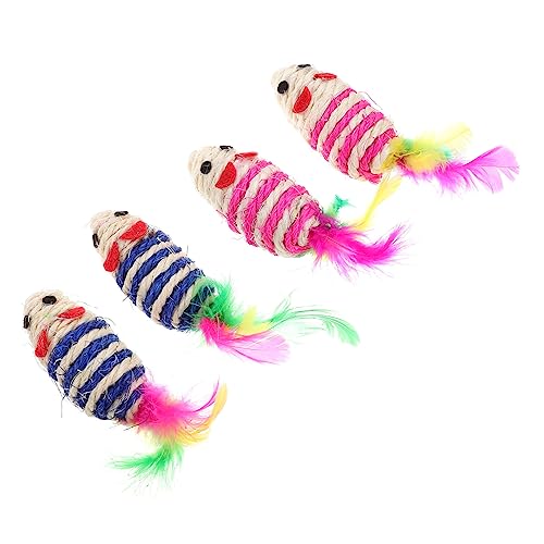 Happyyami Interaktiver Spaß Für Katzen 4 Stück Katzenspielzeug-mäuse Kauspielzeug Zur des Jagdinstinkts Und Zum Zähneknirschen Happyyami Interaktiver Spaß Für Katzen 4 Stück Katzenspielzeug-mäuse Kauspielzeug Zur des Jagdinstinkts Und Zum Zähneknirschen von Happyyami
