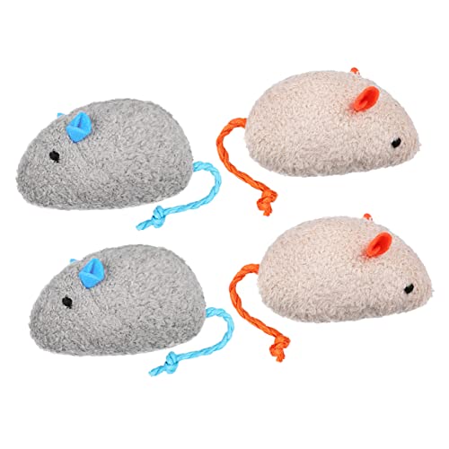 Happyyami 4stücke Interaktive Katzen-spielzeuge -Design Weiche Mäuse Für Indoor-Katzen Kratzfest Kauen Geeignet Für Stundenlangen Spielspaß von Happyyami