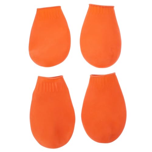 Happyyami 4stücke wasserdichte Hundeschuhe rutschfeste Pfotenschutzstiefel Für Outdoor-aktivitäten Robuste Bequeme Schuhe Für Hunde Und Katzen Orange s von Happyyami