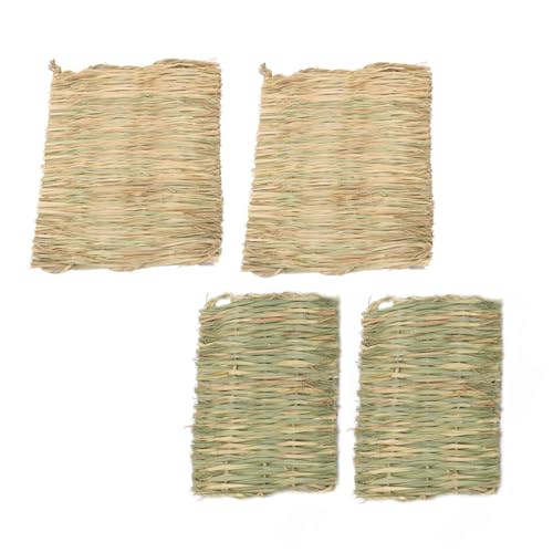 Happyyami Grasmatte Für 4 Stück Natürliches Gewebtes Hamsternest Stroh-Hamster-bettwäsche-pad von Happyyami