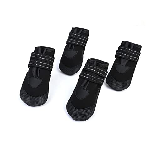 Happyyami Hundeschuhe 4er-Pack Warme Haustierstiefel Reflektierendes Band für und Große Hunde Schwarz Happyyami Hundeschuhe 4er-Pack Warme Haustierstiefel Reflektierendes Band für und Große Hunde Schwarz von Happyyami