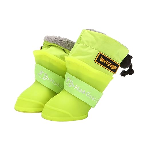 Happyyami 4 Stück wasserdichte Regenstiefel für Haustiere Haustierstiefel wasserdichte Haustierschuhe hundeschuhe wasserdichter Stiefel Haustier Stiefel rutschfest Überschuhe von Happyyami