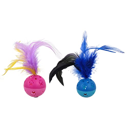 Happyyami 4 Stücke Katze Kugel Spielzeug Katze Feder Bälle Katze Necken Spielzeug Feder Glocke Bälle Happyyami 4 Stücke Katze Kugel Spielzeug Katze Feder Bälle Katze Necken Spielzeug Feder Glocke Bälle von Happyyami