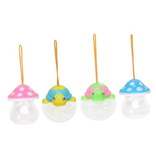 Happyyami 4stücke Mini Fisch Tanks Teiliges Zufälligen Farben Für Kleine Tiere Wie Schildkröten Und Fische Mit Dekorativen Deckeln Pilz Und Schildkröten-Design Handlich Und Sicher von Happyyami