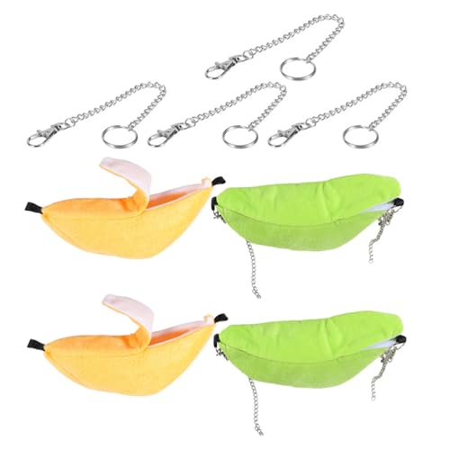 Happyyami 4-teiliges Bananenbetthaus: Chinchilla-Hängematte, Hamster-Hängematte für Kleintiere, warmes Käfignest für Kurzkopfgleitbeutler, Hamster, kleine Vögel Happyyami 4-teiliges Bananenbetthaus: Chinchilla-Hängematte, Hamster-Hängematte für Kleintiere, warmes Käfignest für Kurzkopfgleitbeutler, Hamster, kleine Vögel von Happyyami