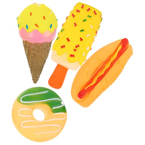 Happyyami 4Stücke Teiliges Interaktives Geräuschloses Kauspielzeug aus Sicherem Vinyl für Kleine Fördert Aktivität und Zahnpflege Welpen und Tägliche von Happyyami