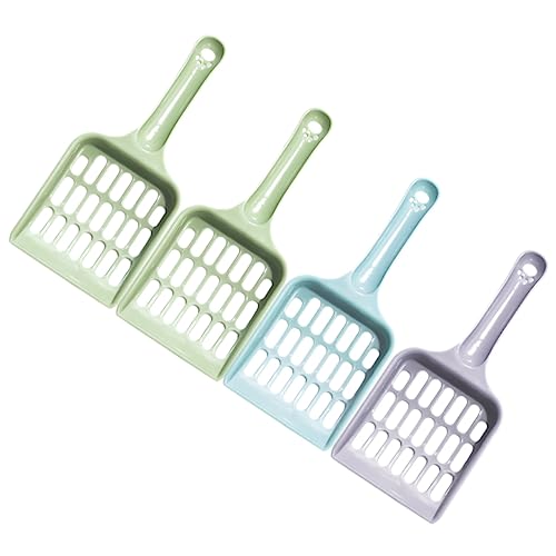 Happyyami Kompakte Katzenstreuschaufel 4er-Pack Kunststoff-streusieb Katzenstreuschaufel Für Kätzchen Und Haustiere Leicht Und Robust Für Den Heimgebrauch Zufällige Farbe von Happyyami