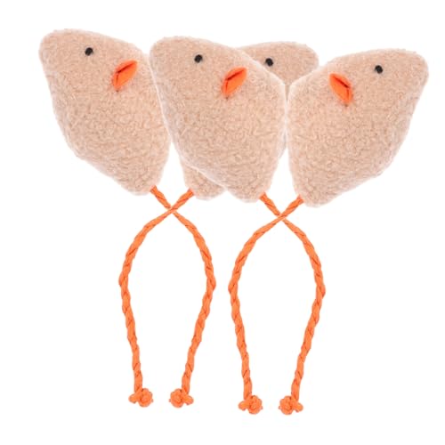 Happyyami 4stücke Interaktive Katzen- Aus Realistischem Plüsch Teething-mäuse Für Drinnen Weiche Kauspielzeuge Für Kätzchen Mit Orangefarbenem Für Spiel Und Beschäftigung von Happyyami