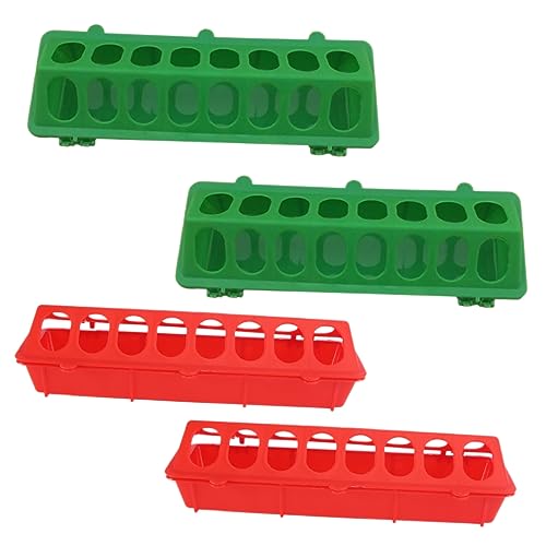 Happyyami 4stücke Multifunktionale Futtertröge Für Haushühner Und Tauben Kükenfütterer Rot Und Grün Für Kleine Vögel Und Geflügel Hygienisch Und Einfach Zu Reinigen von Happyyami