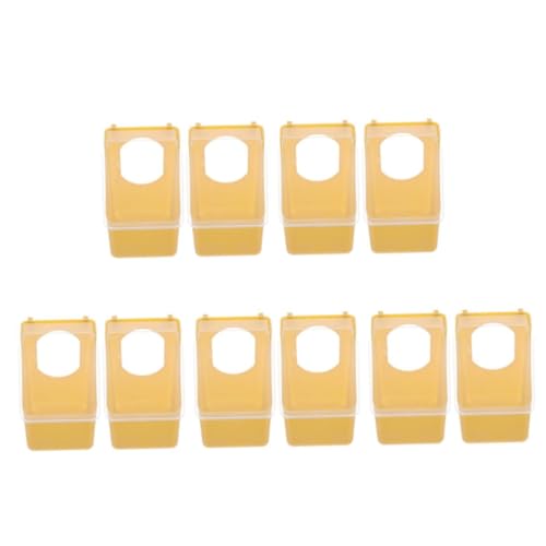 Happyyami 5 Sätze Taubenfutterautomat Kardinal Feeder Futterautomat Für Haustiere Wildfresser Futtertrog Vogel Kleiner Geflügelfutterautomat Plastikhähnchenfuttermittel Khaki 2 Stück * 5 von Happyyami