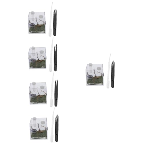 Happyyami Waldschaben Klein 5 Sets Springspinne Zuchtbox Spinnenhaus Zuchtträger Insektenlebensraum Spinnengehege Zubehör Insektenhaus Insektenträger Spinnenträger Spinnenkäfig Insektenkäfig von Happyyami