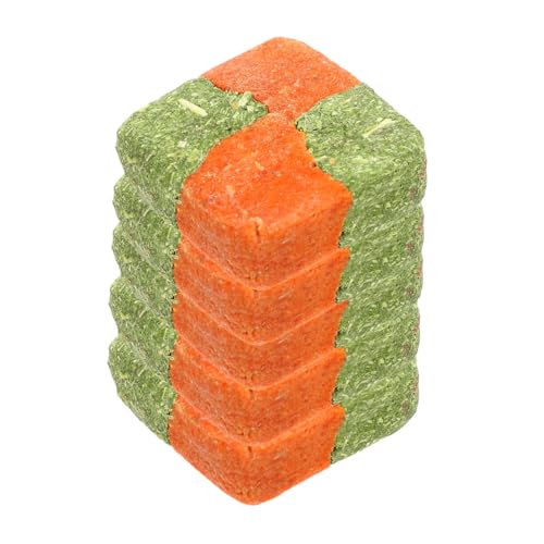 Happyyami 5stücke Kaninchen Kauspielzeug Mit Gras Würfeln Und Karottenpulver Würfeln Kleintierfutter Für Hasen Hamster Meerschweinchen von Happyyami