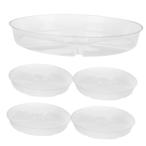 Happyyami 5stücke Pflanzuntersetzer Praktische Blumentopf-Trays Für Innen Und Außen Transparent Wasserauffangung Und Vermeidung Von Verschmutzung von Happyyami