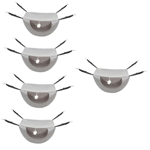 Happyyami 5St Katze Hängematte Lebewesen Hamsterschaukel katzenbett haustierbett Hängebett für Katze Haustier hängendes Nest Kätzchen Katzenkäfig Katze spielt das Bett Dickes Sandwich-Netz von Happyyami