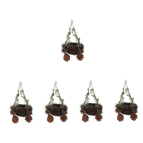 Happyyami 5st Natürliches Rattan-vogelnest Papageiennest Aufhängen Vogelbrutnest Schaukel Vogelnest Vogelhaus Aus Rattan Vogelkäfig Für Vogel Vogelpapageiennest Hängendes Vogelnest Vogelbett von Happyyami