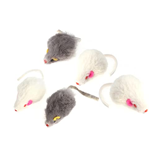 Happyyami 5stücke Interaktive Katzen-Spielzeug Mäuse Lustige Plüschspielzeuge Für Kätzchen Farben Zufällig Natürlichen Instinkte Vermeidung Von Kratzern von Happyyami