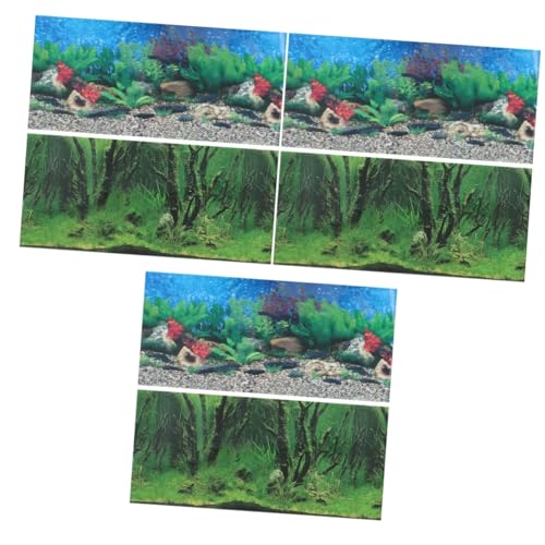 Happyyami 6 Blätter 3D-Aquarium-Aufkleber Aquarium-hintergrundaufkleber 3D-tapete 3D-Aufkleber 3D-Bilder Korallenriff-dekor Aquarium-hintergrundplakat Doppelseitig Filmpapier Dekorationen von Happyyami