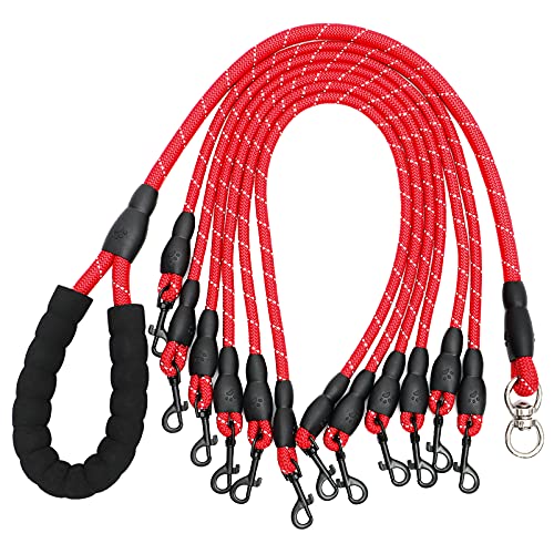 Happyyami 6 Haustierleine Hundeschermaschinen Welpenleine Schlaufenleine für Hunde Pudel Trainingsleine für Hunde Dackel pet Supplies hundegurt Hundeleine Haustier-Traktionsseil Nylon rot von Happyyami
