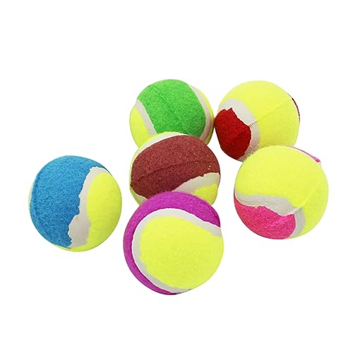 Happyyami 6packung Hundebälle Für Kleine Mittlere Und Große Hunde Gummibälle Mit Quietschfunktion Für Interaktives Und Energieabbau Farbvariationen Zufällig von Happyyami