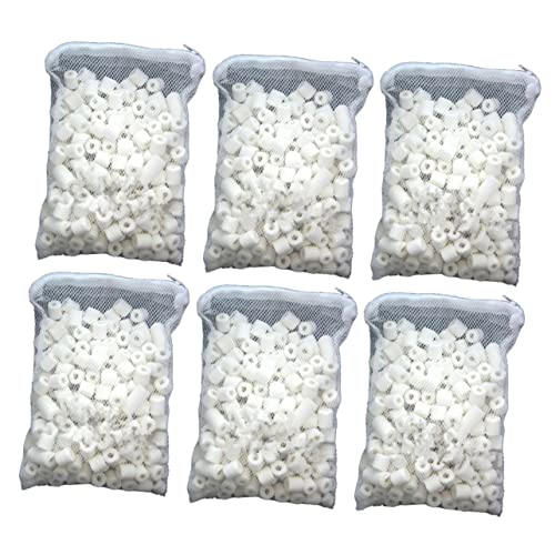Happyyami Filtermedien 6 Packungen mit Je 250 G Bioporöser Keramikringe für Eine Effiziente Wasserfiltration von Happyyami