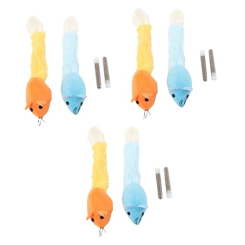 Happyyami 6stücke Plüschmaus Mit Langem Für Katzen Interaktives Katzenspielzeug Mit Katzenminze Orange Blau Lustiges Und Dekoratives Spielzeug Zur Beschäftigung Und Vermeidung Von von Happyyami