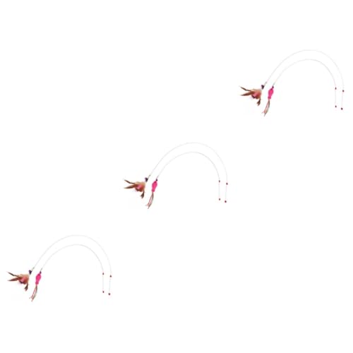 Happyyami 6 STK Katzenspielzeugstab Katzenunterhaltung Buntes Spielzeug Haustier Katzenspielzeug Spielzeug Nachfüllen Nachfüllung Angeln Korbgeflecht Zauberstab Stahldraht von Happyyami
