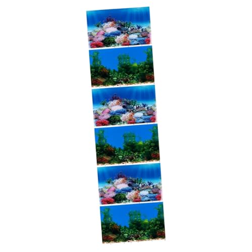 Happyyami 6 Stück Aquarium Aufkleber Aquarium Hintergrundbilder Ozean Aufkleber Korallen Dekor Dicke Folie Papiertapete Aquarium 3D von Happyyami