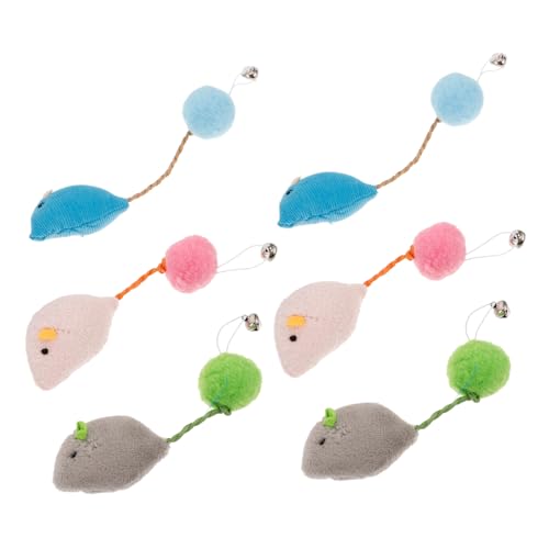 Happyyami 6stücke Plüsch Mäuse Für Katzen Mit Glocke Interaktives Katzenspielzeug Für Drinnen Für Und Spielerische Kätzchen Blau von Happyyami