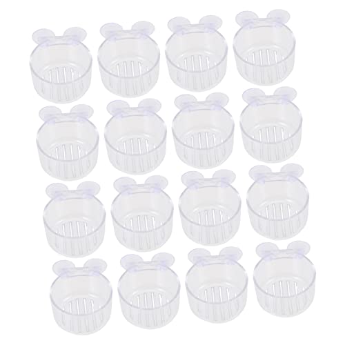 Happyyami 64 STK Aquarium Roter Wurmbecher Blumentopf Aquarium Aus Glas Wasserpflanzentopf Aquarienpflanzen Runder Pflanzer Essen Wand Blutwurm Garnele Quadrat Acryl Tasse Wasserpflanze von Happyyami