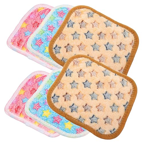 Happyyami 6stücke Bettmatte Für Meerschweinchen Bequeme Hamsterunterlage Praktische Meerschweinchenmatte Kompakte Hamsterkäfigeinlage Aus Korallenfleece Warme Schlafmatte Für Kleine Haustier von Happyyami