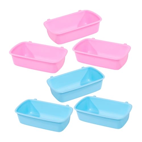 Happyyami 6stücke Wiederverwendbare Futternäpfe Für Kleintiere Hängende Futter Und Wasserschalen Für Hamster Meerschweinchen Und Andere Kleine Haustiere Zubehör Für Käfige Rosa Blau von Happyyami