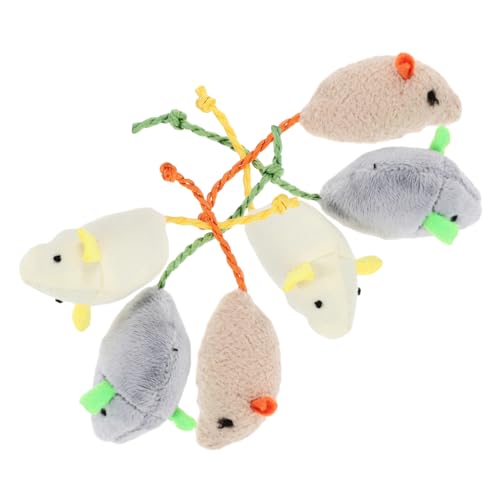 Happyyami 6stücke Katzen Spielzeug Mäuse Aus Plüsch Interaktives Katzenspielzeug Für Biss Und Kaubegeisterte Fördert Aktivität Und Spieltrieb Im Innenbereich von Happyyami