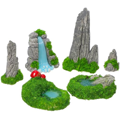 Happyyami 6stücke Aquarium Dekoration Miniatur Steingarten Künstlicher Berg Harz Garten Ornament Für Innenhof Und Terrarium Happyyami 6stücke Aquarium Dekoration Miniatur Steingarten Künstlicher Berg Harz Garten Ornament Für Innenhof Und Terrarium von Happyyami